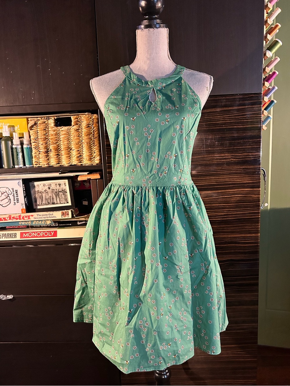 Smak Parlour Women’s Green Floral Halter Sundress Size Large